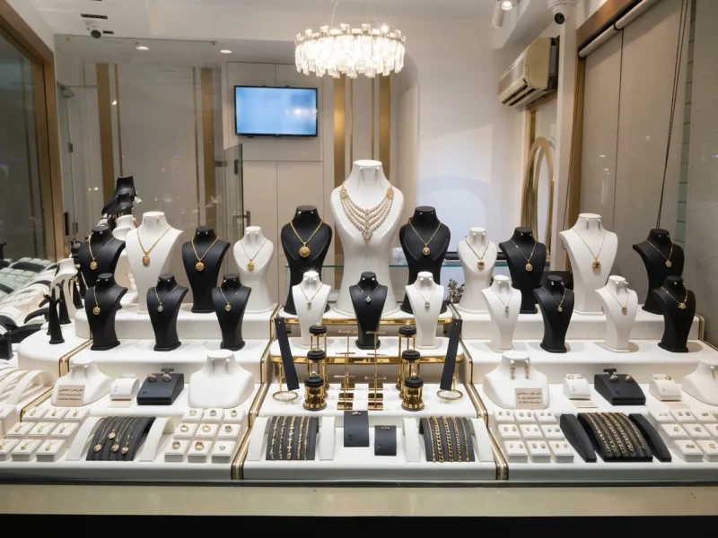 نحوه چیدمان طلا در ویترین طلافروشی